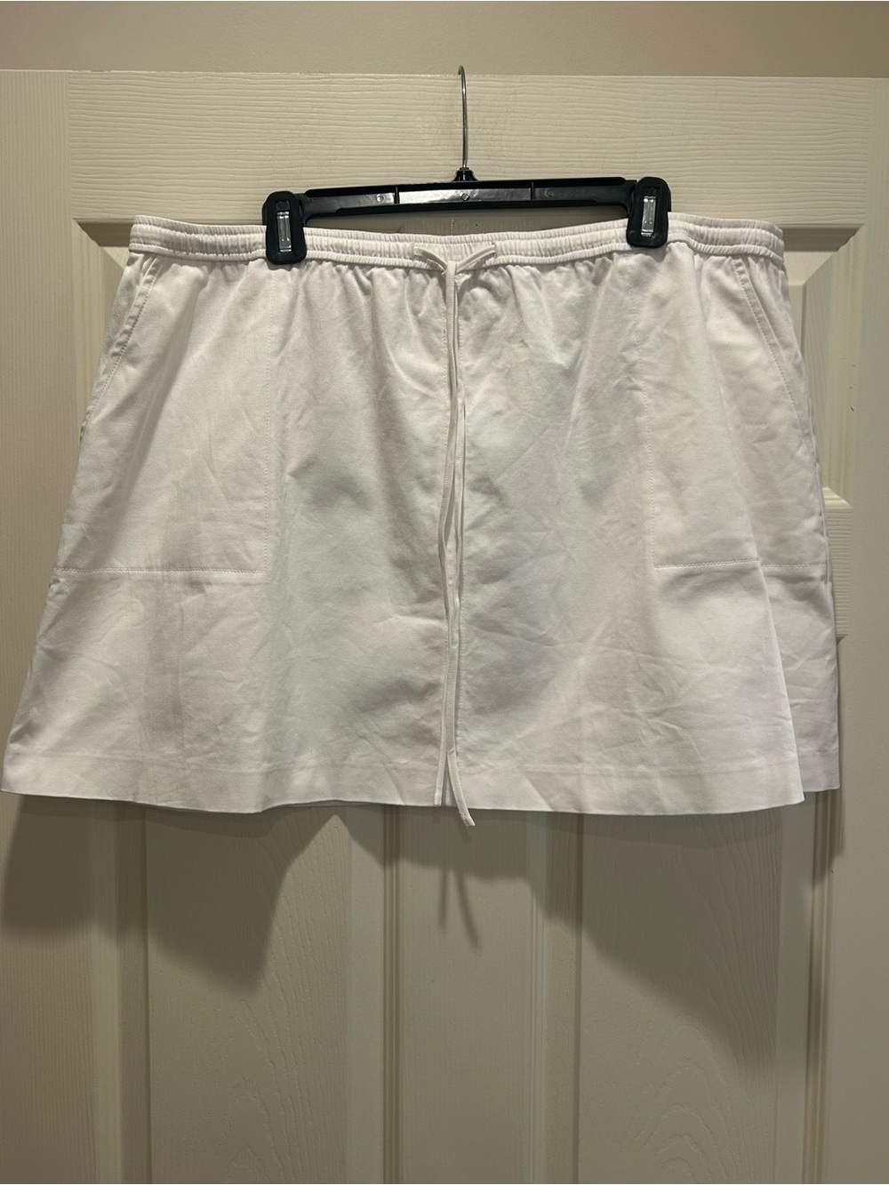 Toccin NY Women’s White Drawstring Skirt-Casual Everyday Layered Look